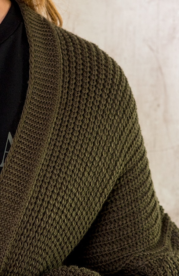 Lang Gehaakt Pocket Vest Army – shoparchief, foto 5