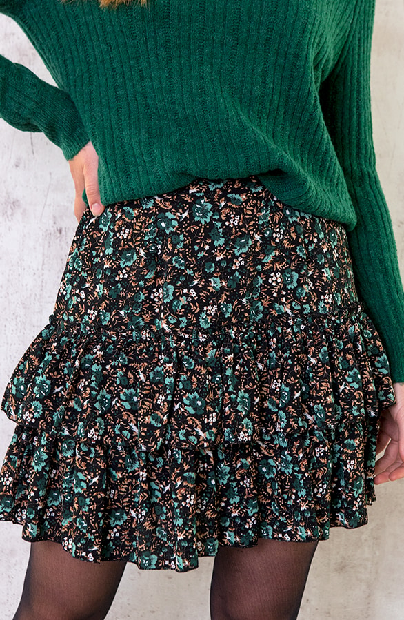Limited Laagjes Rok Wild Flower Smaragd – shoparchief