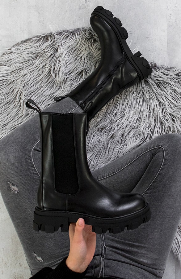 Long Chelsea Boots Schwarz, Shoparchiv