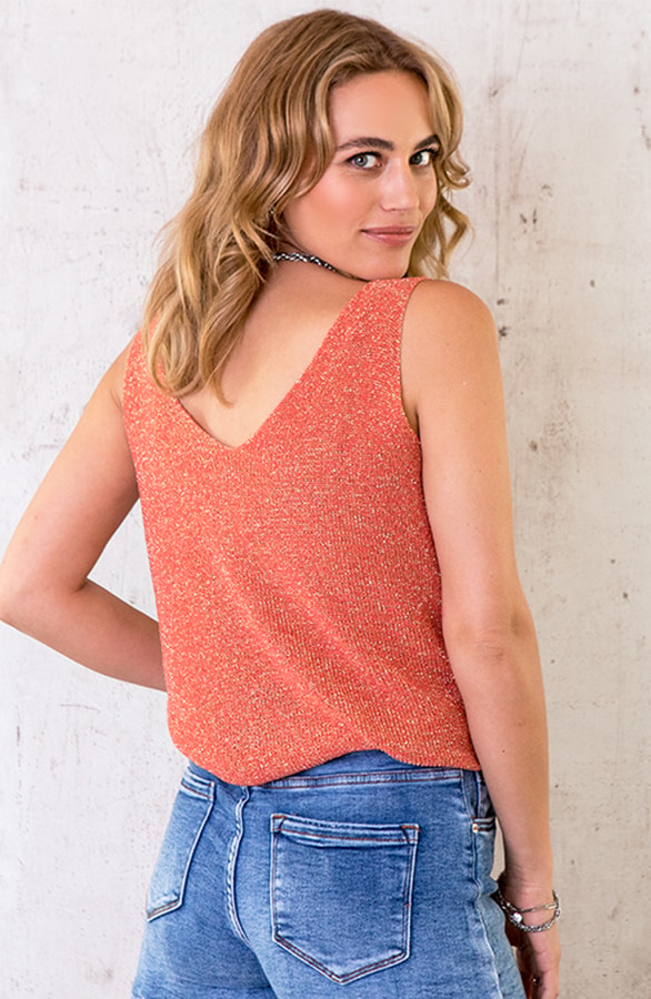 Lurex Top Loose Fit Koraal – shoparchief, foto 6