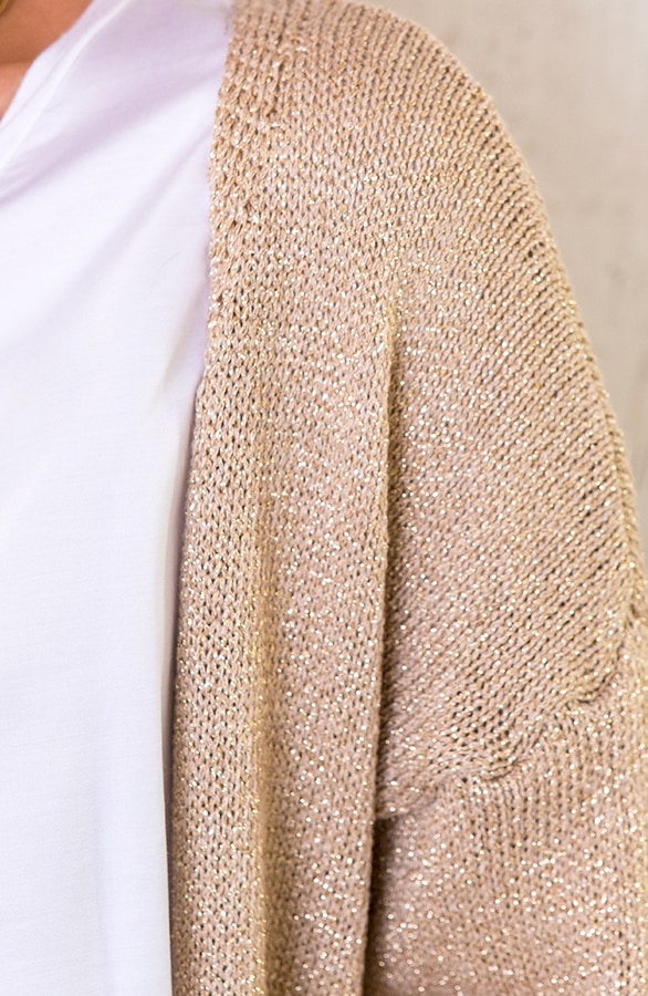 Lurex Vest Met Zakken Goud – shoparchief, foto 3