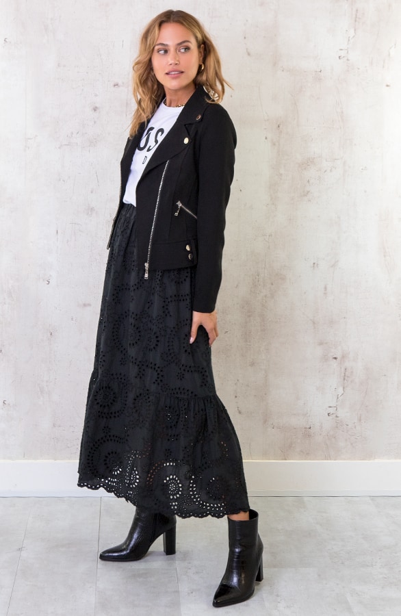 Maxi Embroidery Rok Zwart – shoparchief, foto 3