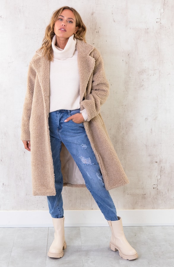 Midi Teddy Jacket Beige, Shoparchiv