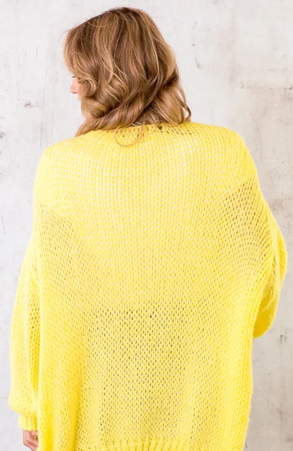 Oversized Knitted Vest Bright Yellow – shoparchief, foto 3