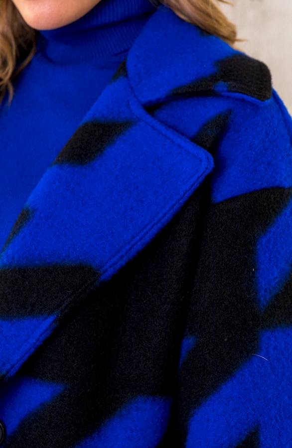 Oversized Woven Coat Kobalt – shoparchief, foto 4