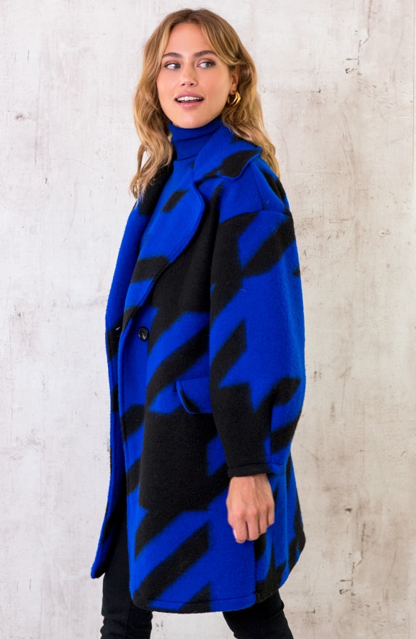Oversized Woven Coat Kobalt – shoparchief, foto 2