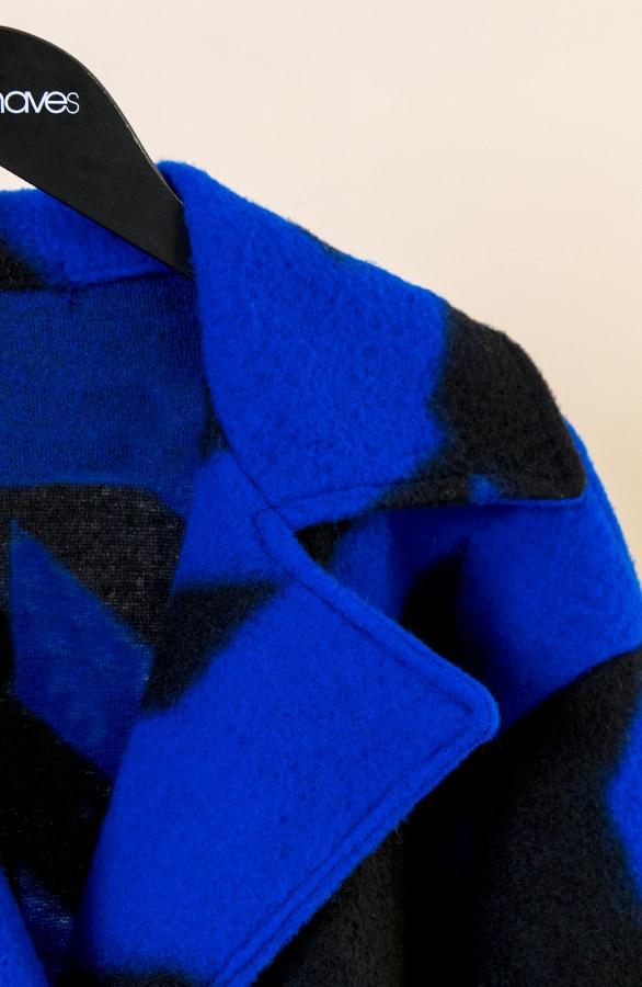 Oversized Woven Coat Kobalt – shoparchief, foto 6