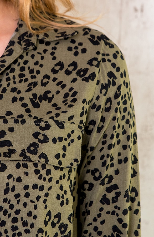 Panterprint Blouse Army Zwart – shoparchief, foto 5