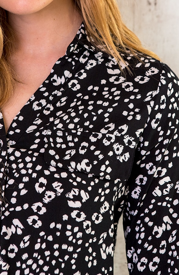 Panterprint Blouse Zwart Wit – shoparchief, foto 5