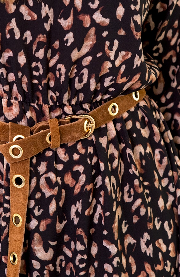 Panterprint Jurk Zwart Camel – shoparchief, foto 5