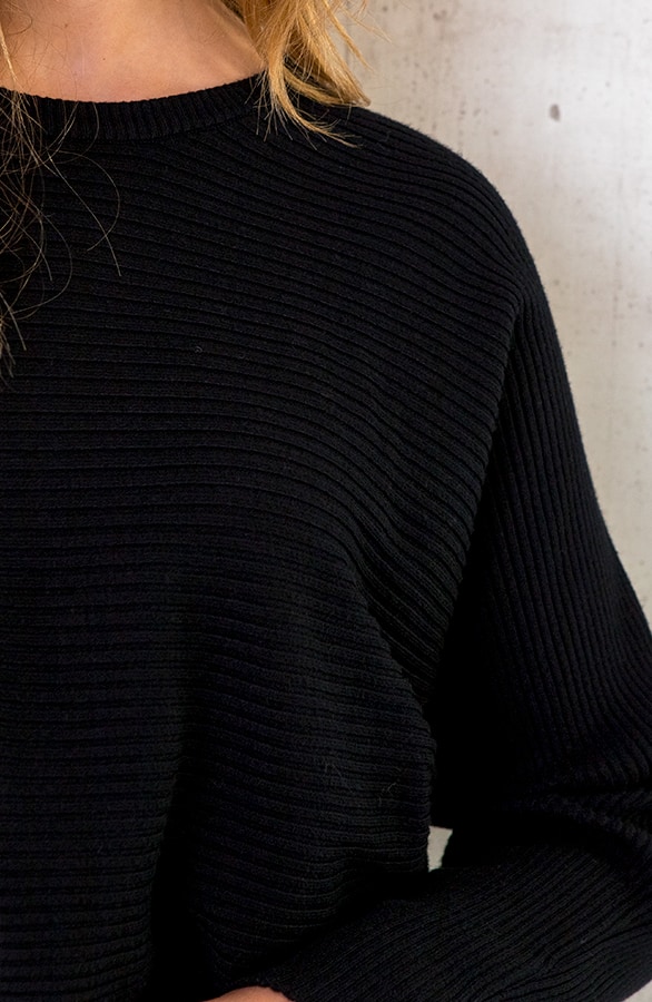 Rib Cropped Trui Zwart – shoparchief, foto 7