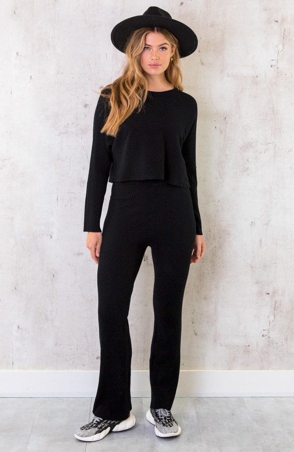 Rib Cropped Trui Zwart – shoparchief, foto 3
