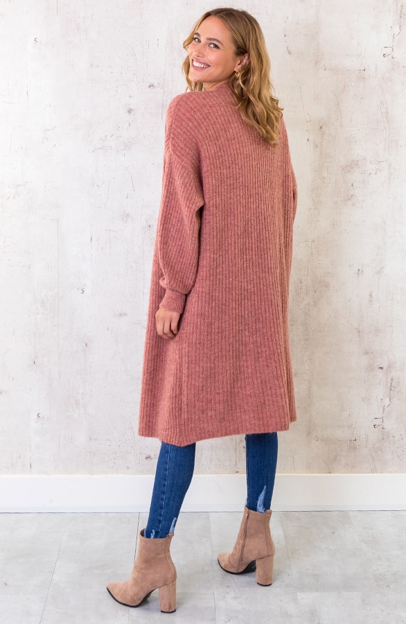 Ribstof Vest Lang Oud Roze – shoparchief, foto 5