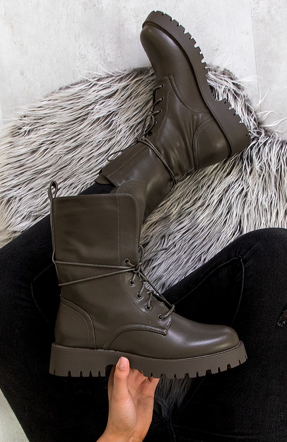 Veter Boots Leer Groen – shoparchief