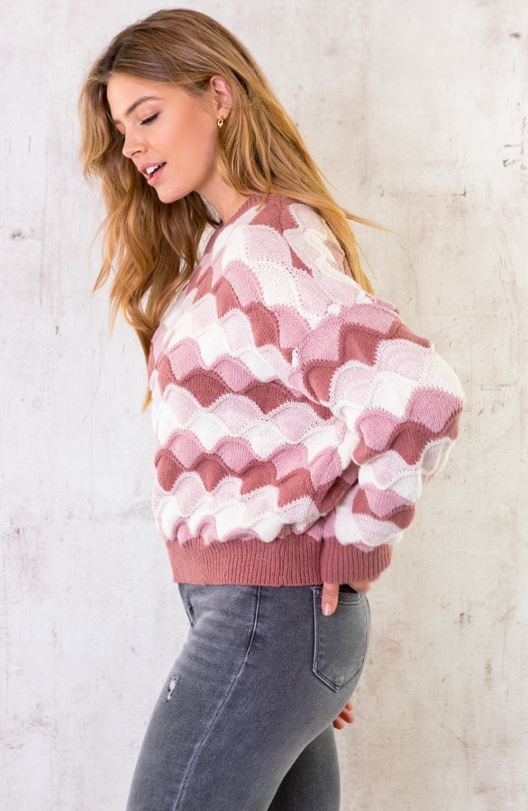Wavy Trui Oud Roze – shoparchief, foto 3