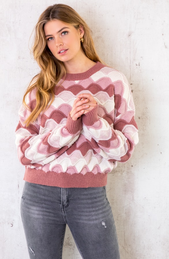 Wavy Trui Oud Roze – shoparchief, foto 2