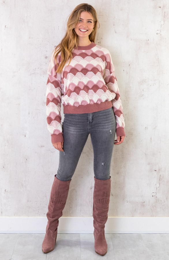Wavy Trui Oud Roze – shoparchief, foto 4
