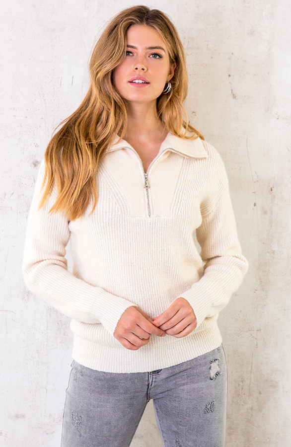 Zip Trui Ecru – shoparchief