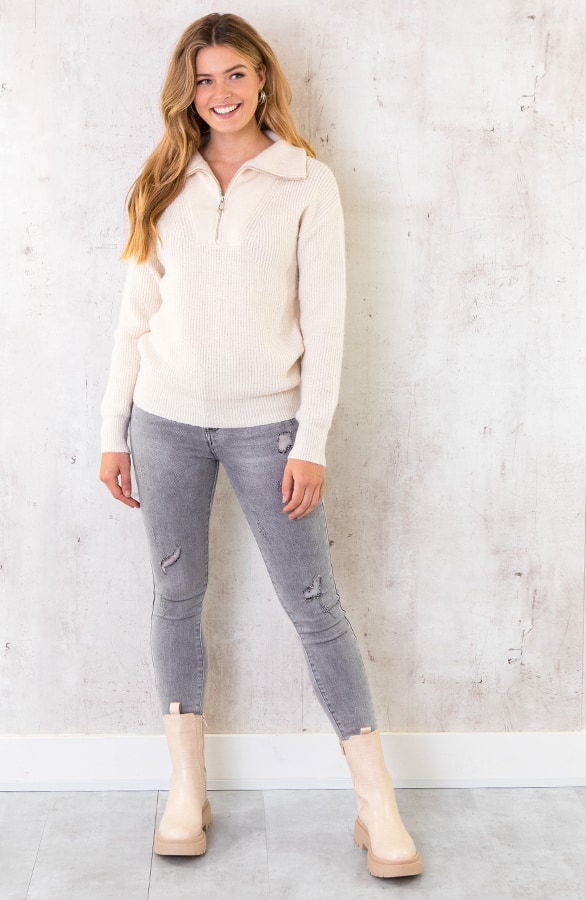 Zip Trui Ecru – shoparchief, foto 6