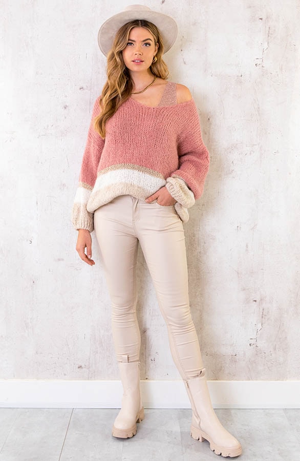 Banen Trui Met Lurex Oud Roze – shoparchief, foto 2