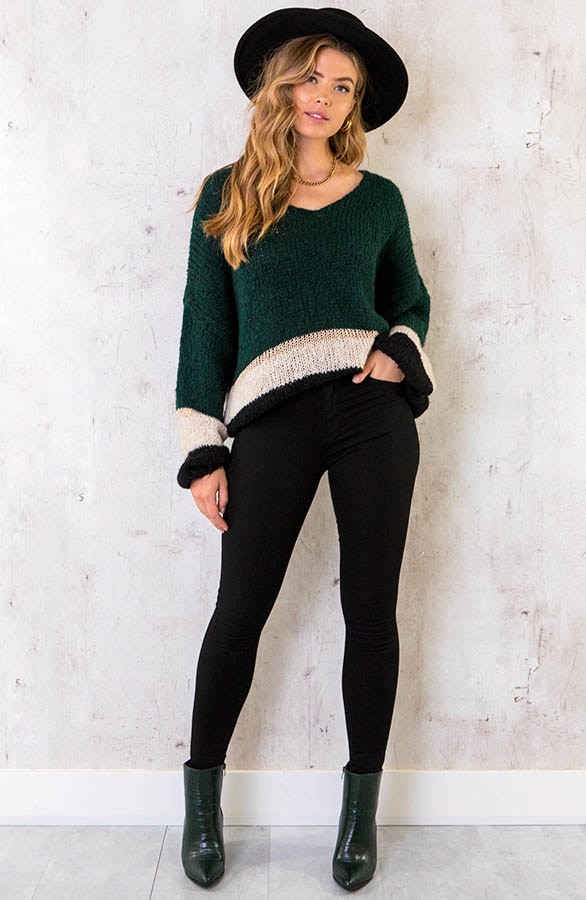 Banen Trui Met Lurex Smaragd – shoparchief, foto 4