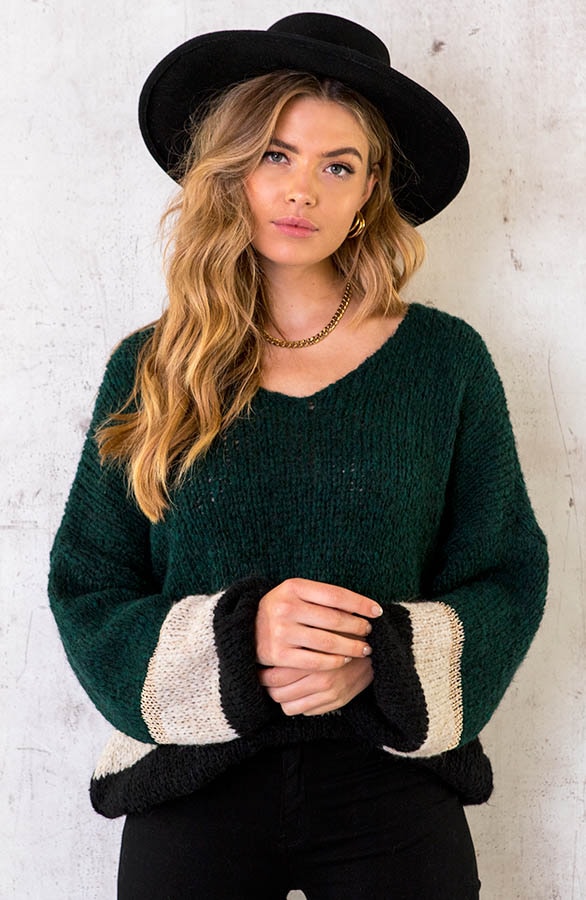Banen Trui Met Lurex Smaragd – shoparchief, foto 2