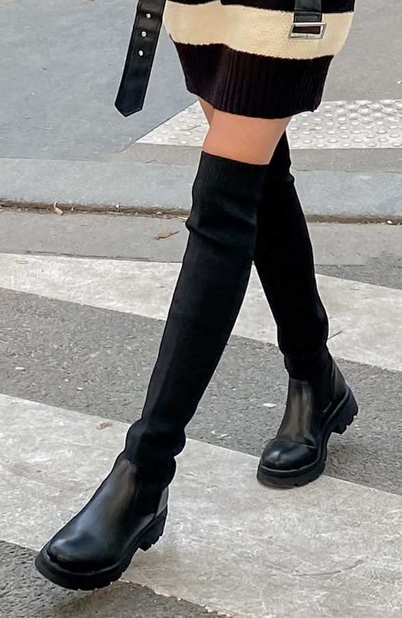 Chelsea Overknee Boots Black – shoparchief