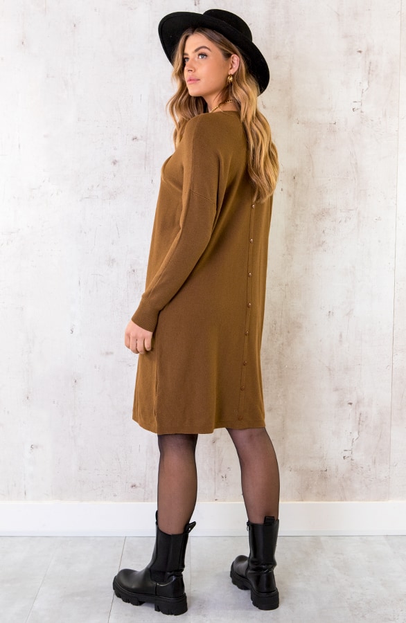 Comfy Knopen Tuniek Cognac – shoparchief, foto 5