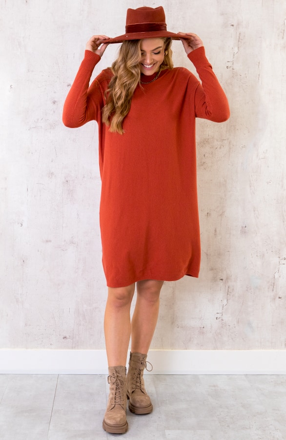 Comfy Knopen Tuniek Terracotta – shoparchief, foto 2