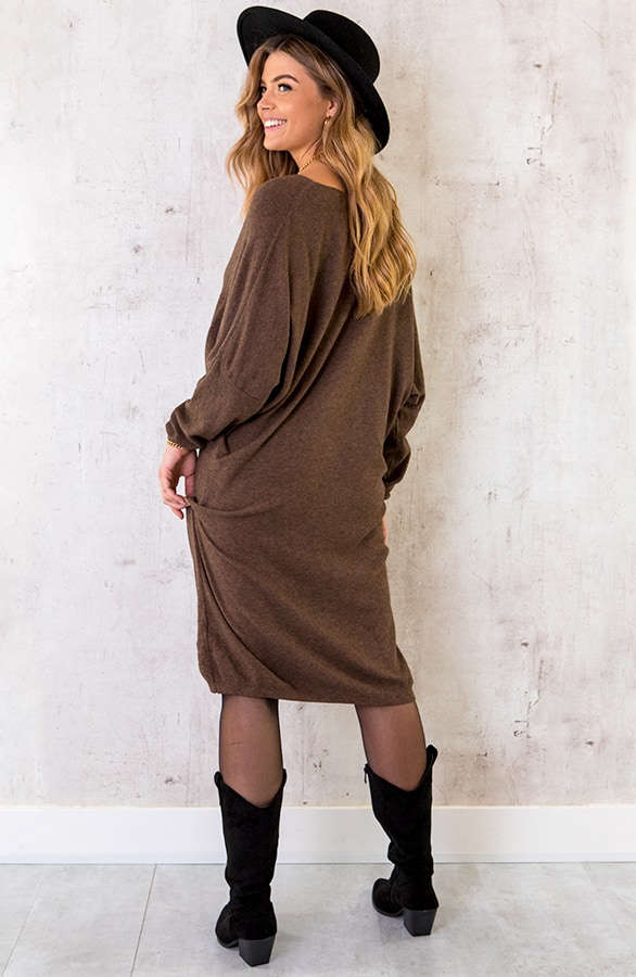 Comfy V-hals Trui Lang Chocolate – shoparchief, foto 6