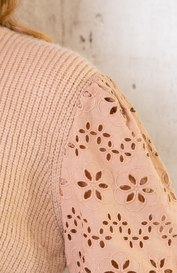 Embroidery Trui Gebreid Beige – shoparchief, foto 5