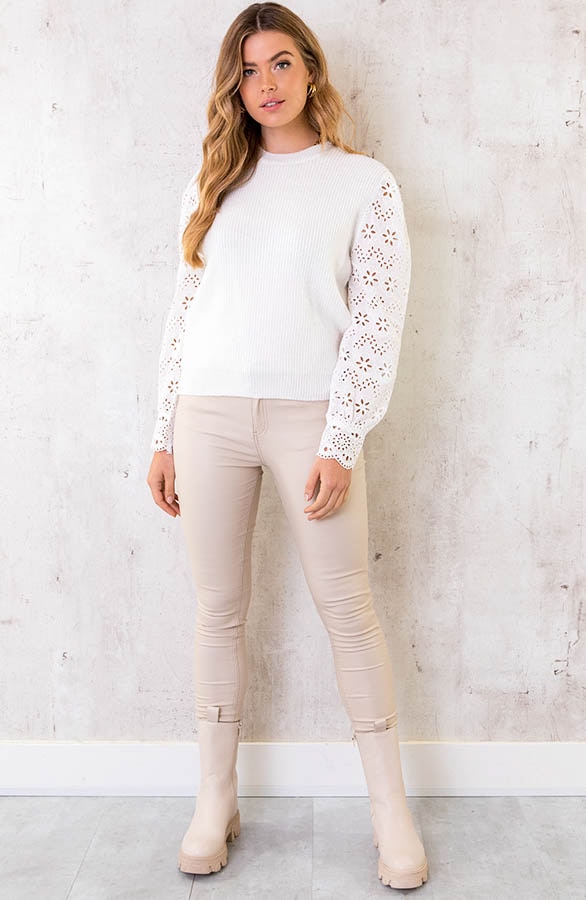 Embroidery Trui Gebreid Ecru – shoparchief, foto 4