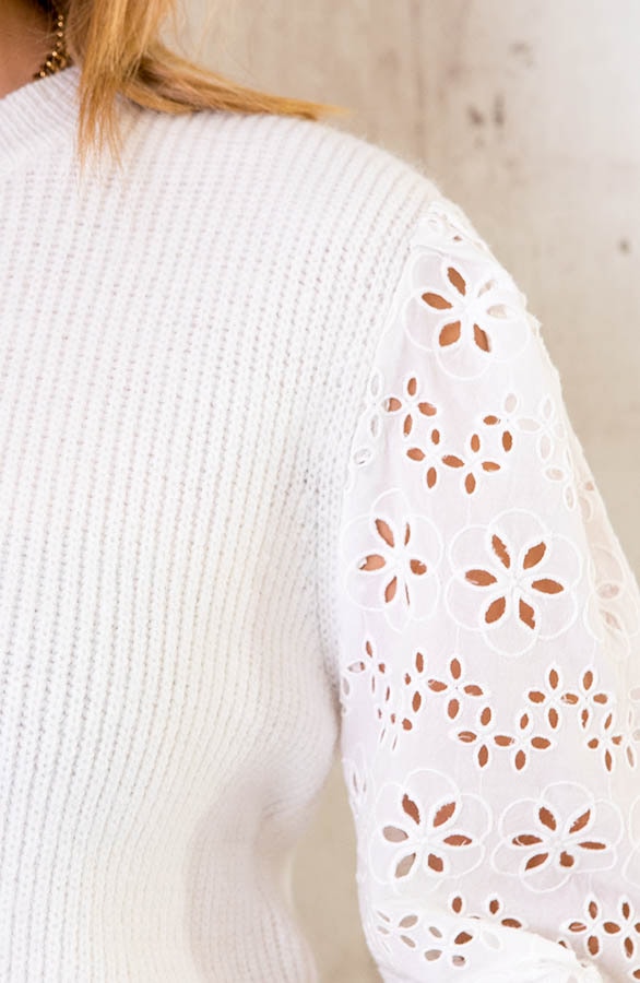 Embroidery Trui Gebreid Ecru – shoparchief, foto 5