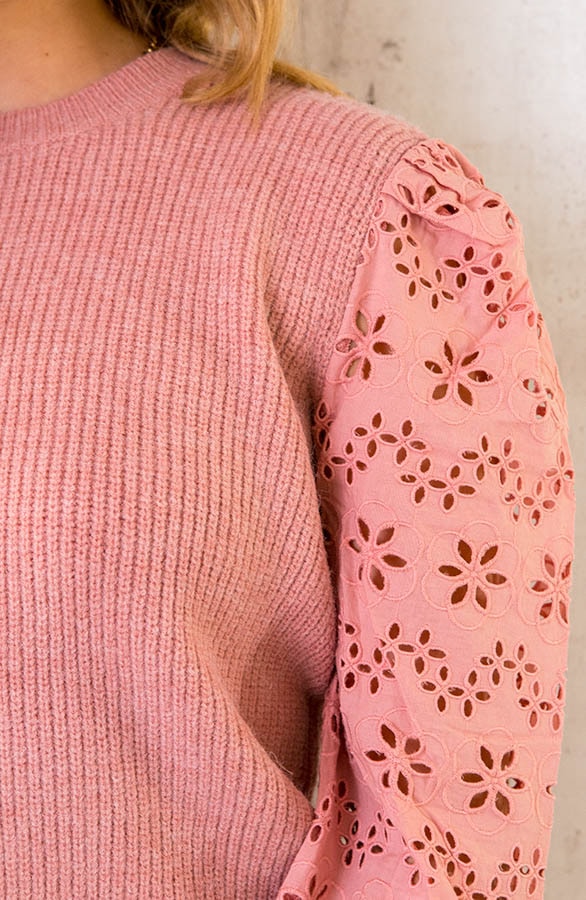Embroidery Trui Gebreid Roze – shoparchief, foto 5
