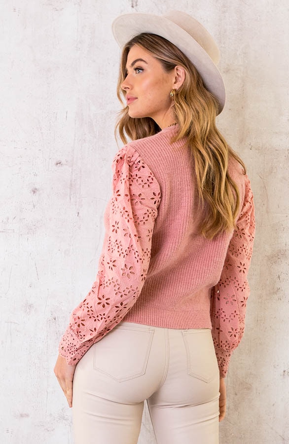 Embroidery Trui Gebreid Roze – shoparchief, foto 3