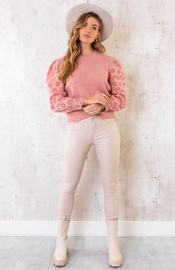 Embroidery Trui Gebreid Roze – shoparchief, foto 2