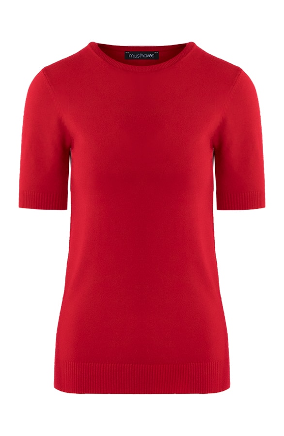 Essential Top Korte Mouw Rood – shoparchief