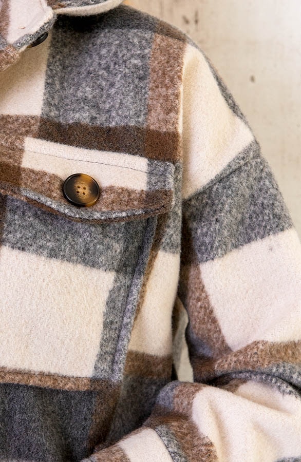 Geblockte Woven-Jacke Grau, Shoparchiv, Foto 4