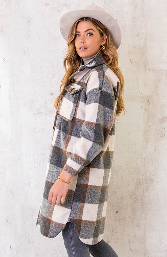Geblockte Woven-Jacke Grau, Shoparchiv, Foto 2