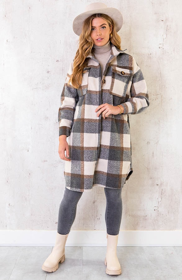 Geblockte Woven-Jacke Grau, Shoparchiv, Foto 5