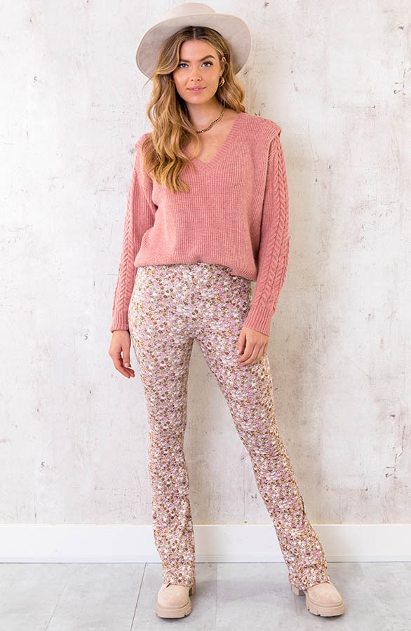 Gebreide Trui Met Kabelpatroon Dust Pink – shoparchief, foto 5