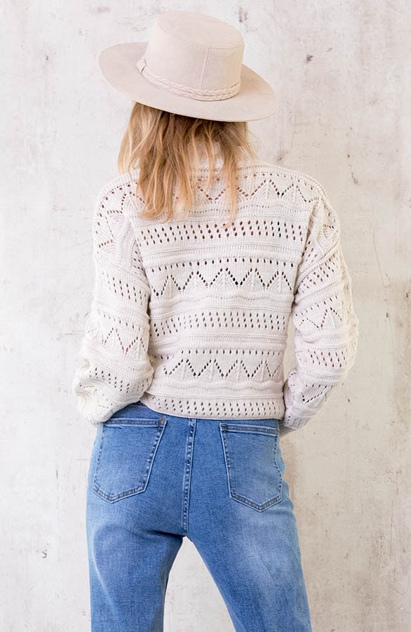 Gehaakte Trui Aztec Patroon Beige – shoparchief, foto 5