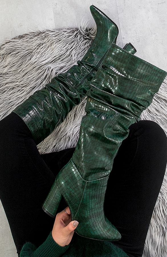 High Croco Boots Smaragd, Shoparchiv