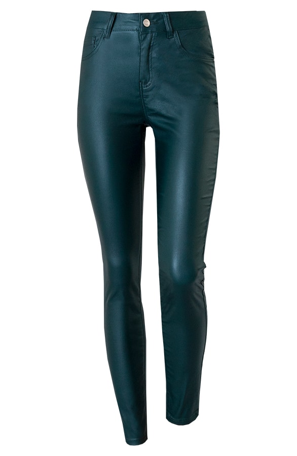 High Waist Coating Jeans Smaragdgroen – shoparchief