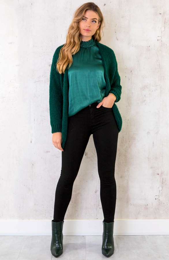 Satijnen Col Top Smaragd – shoparchief, foto 8