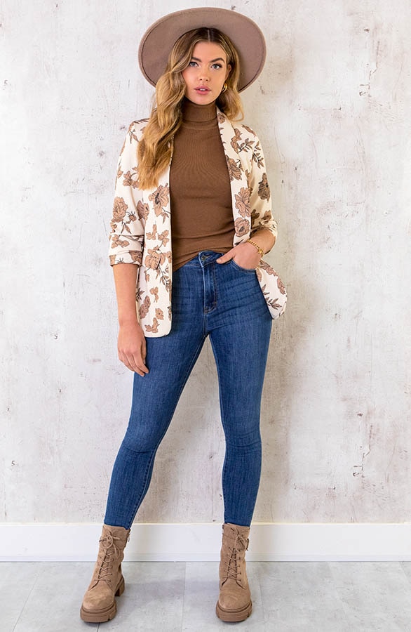 Limited Blazer Bloemen Beige – shoparchief, foto 2