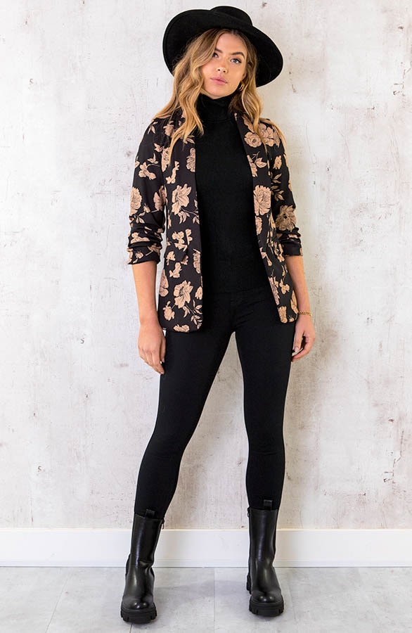 Limited Blazer Bloemen Zwart – shoparchief, foto 2