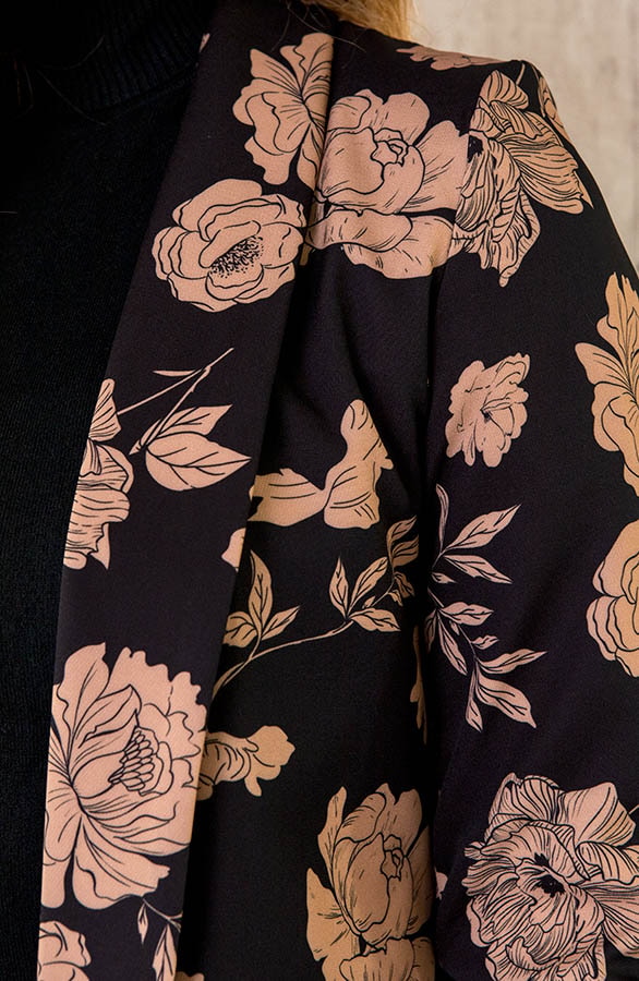 Limited Blazer Bloemen Zwart – shoparchief, foto 4