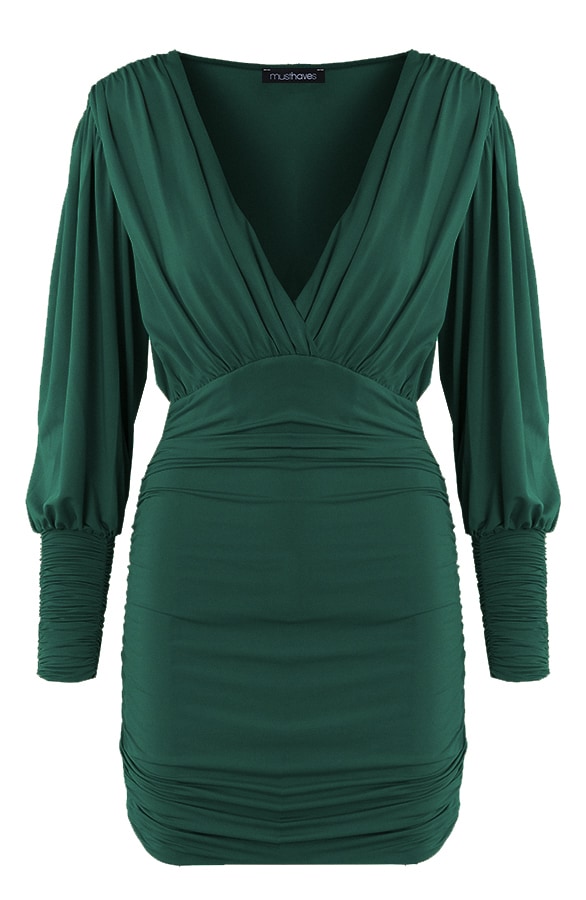 Limited V-Neck Dress Smaragd – shoparchief