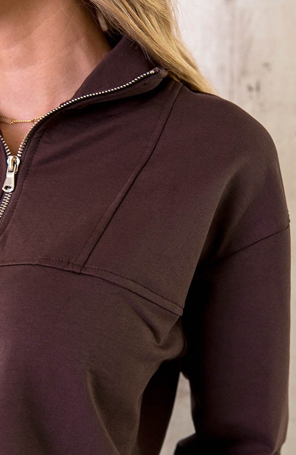 Zip Lounge Sweater Choco – shoparchief, foto 4